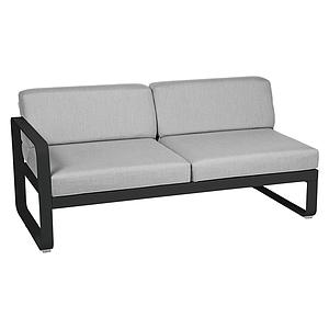Module gauche 2 places BELLEVIE Fermob noir réglisse-Gris flanelle
