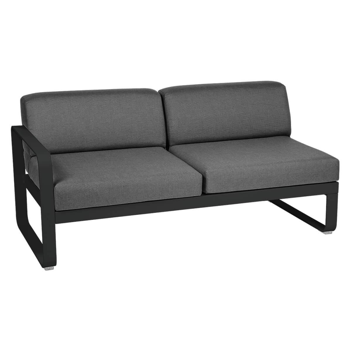 Module gauche 2 places BELLEVIE Fermob noir réglisse-Gris graphite