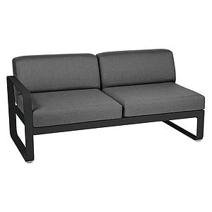 Module gauche 2 places BELLEVIE Fermob noir réglisse-Gris graphite