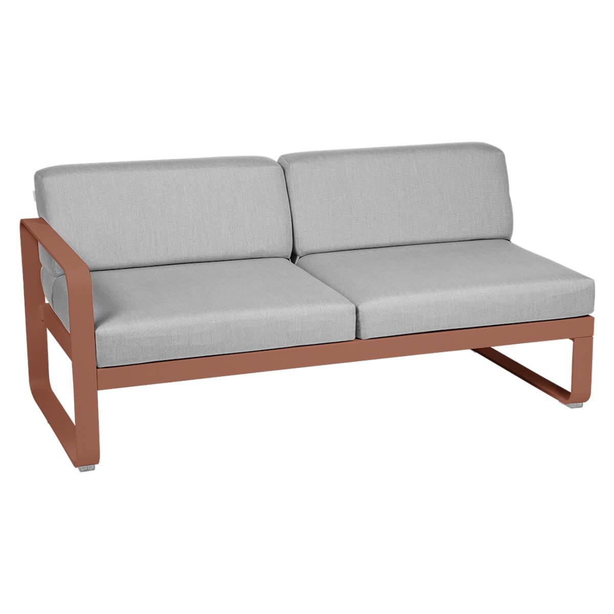 Module gauche 2 places BELLEVIE Fermob ocre rouge-Gris flanelle