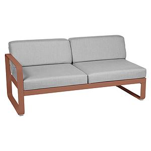 Module gauche 2 places BELLEVIE Fermob ocre rouge-Gris flanelle