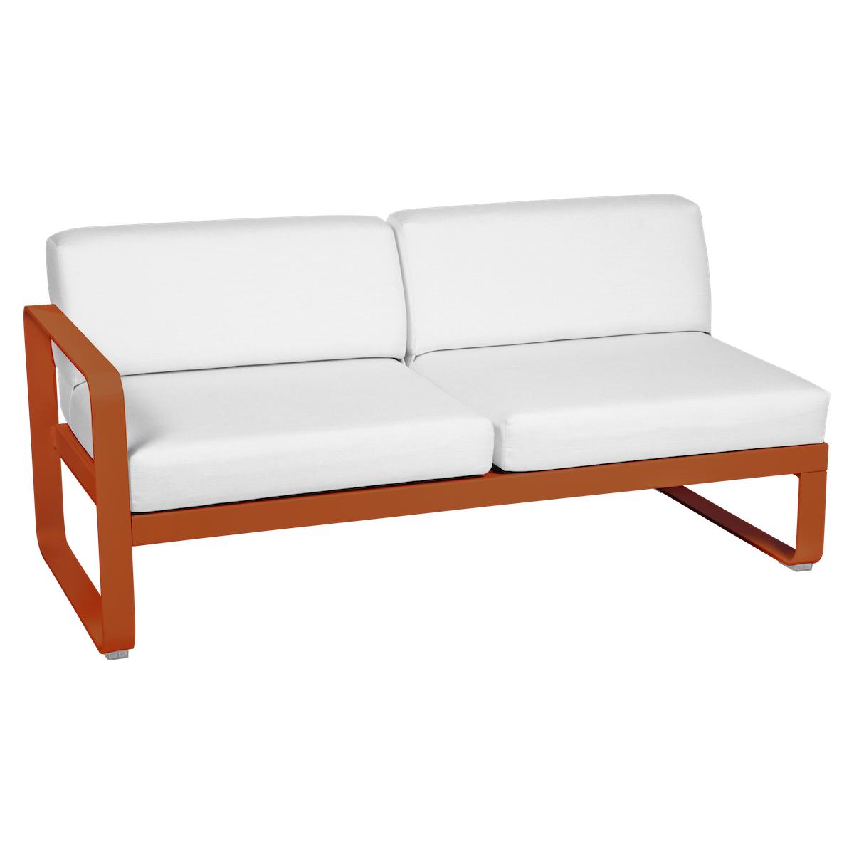 Module gauche 2 places BELLEVIE Fermob orange confite-Blanc grisé