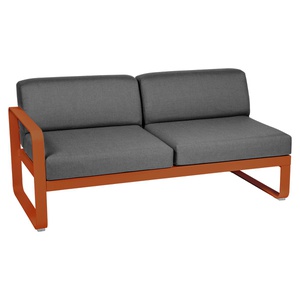 Module gauche 2 places BELLEVIE Fermob orange confite-gris graphite