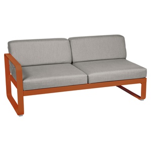 Module gauche 2 places BELLEVIE Fermob orange confite-taupe grisé