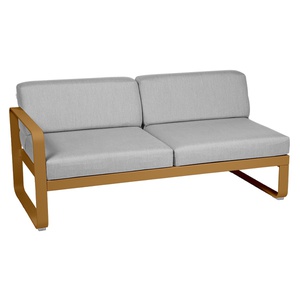 Module gauche 2 places BELLEVIE Fermob pain d'épices-gris flanelle