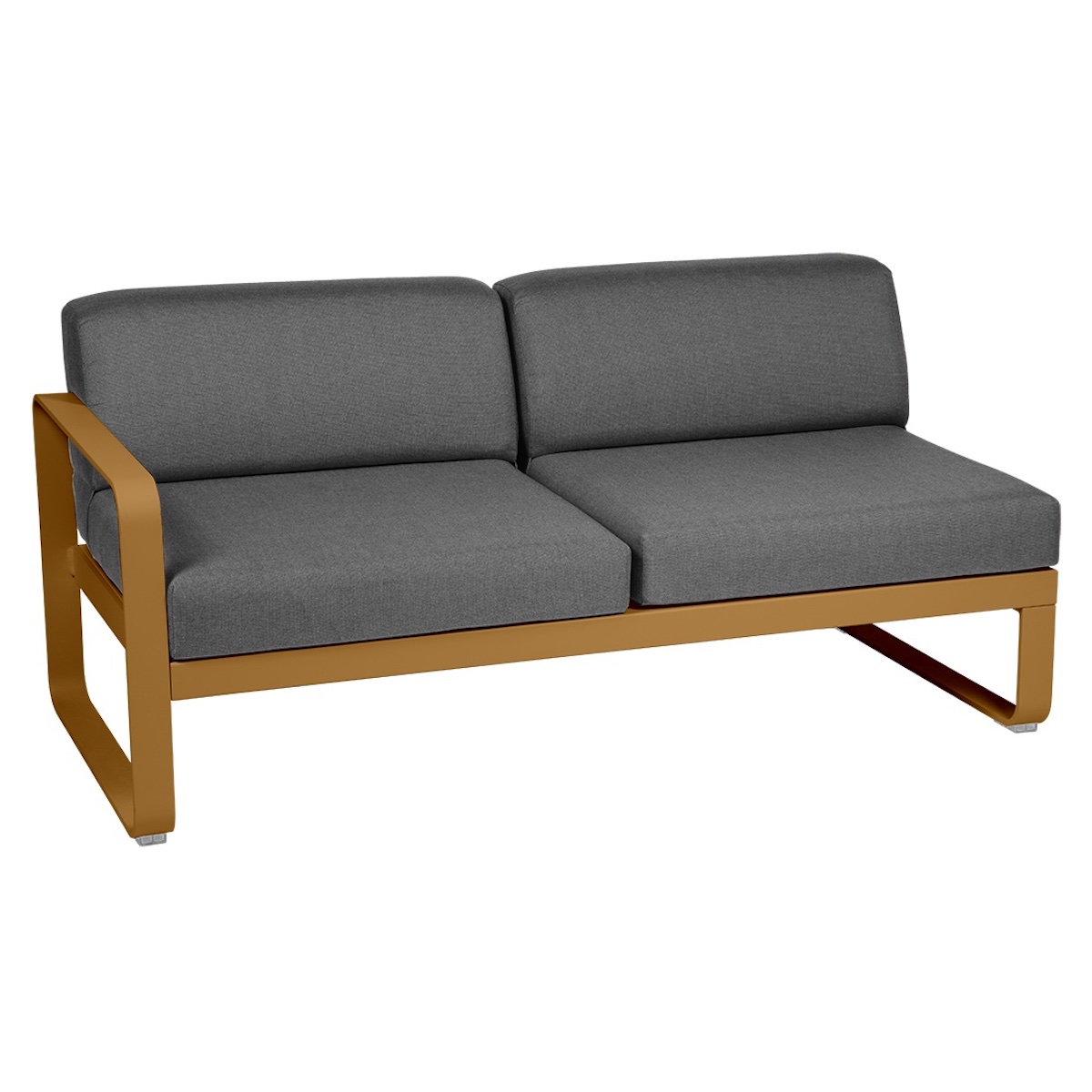 Module gauche 2 places BELLEVIE Fermob pain d'épices-gris graphite
