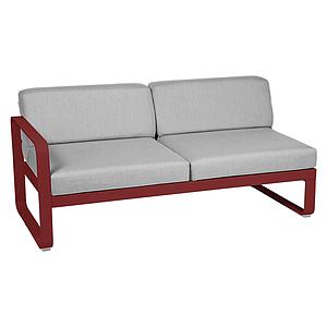 Module gauche 2 places BELLEVIE Fermob piment-Gris flanelle