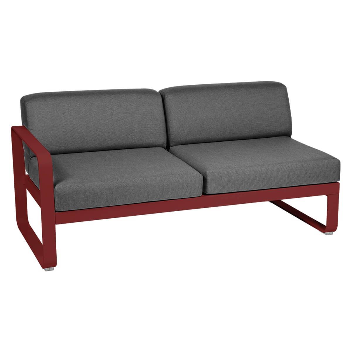 Module gauche 2 places BELLEVIE Fermob piment-Gris graphite