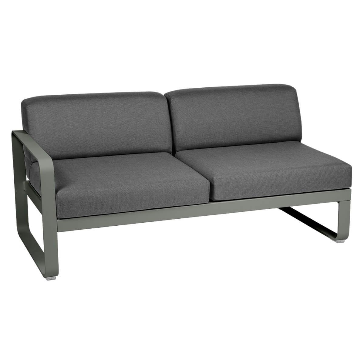 Module gauche 2 places BELLEVIE Fermob romarin-Gris graphite