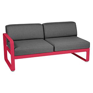 Module gauche 2 places BELLEVIE Fermob rose praline-Gris graphite