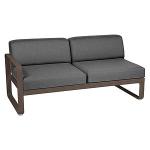 Module gauche 2 places BELLEVIE Fermob rouille-Gris graphite