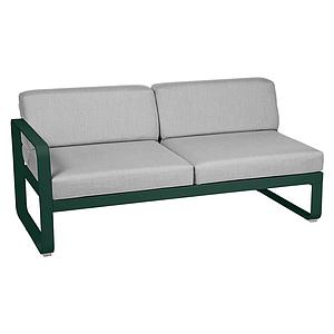 Module gauche 2 places BELLEVIE Fermob vert cèdre-Gris flanelle