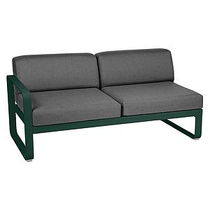Module gauche 2 places BELLEVIE Fermob vert cèdre-Gris graphite