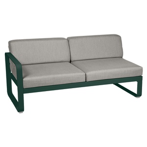 Module gauche 2 places BELLEVIE Fermob vert cèdre-taupe grisé 