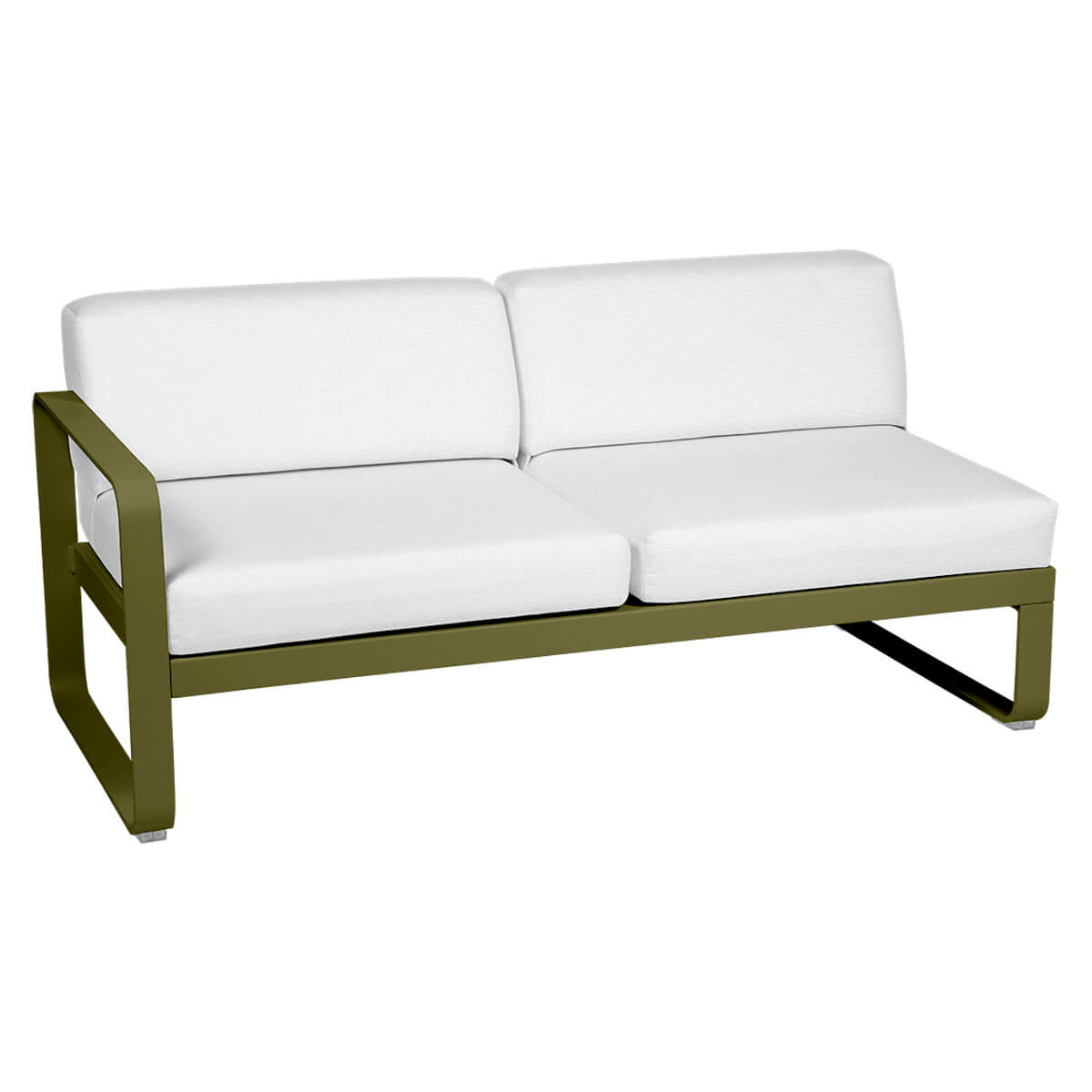 Module gauche 2 places BELLEVIE Fermob vert pesto-Blanc grisé
