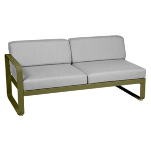 Module gauche 2 places BELLEVIE Fermob vert pesto-gris flanelle