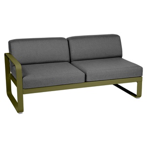 Module gauche 2 places BELLEVIE Fermob vert pesto-gris graphite