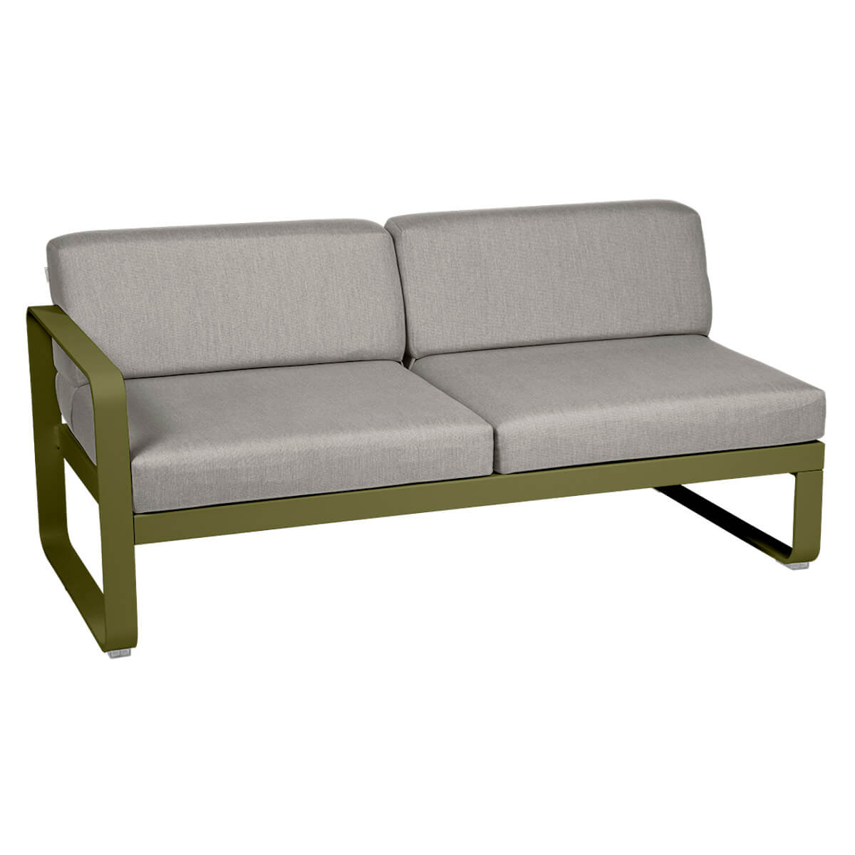 Module gauche 2 places BELLEVIE Fermob vert pesto-taupe grisé