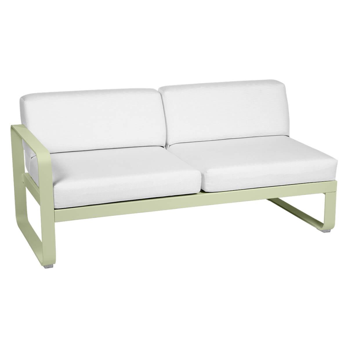 Module gauche 2 places BELLEVIE Fermob vert tilleul-Blanc grisé