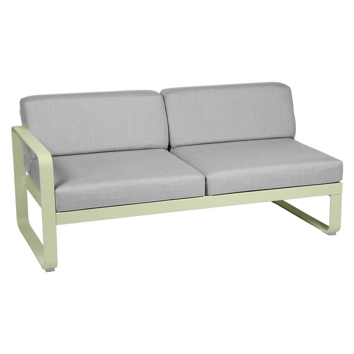 Module gauche 2 places BELLEVIE Fermob vert tilleul-Gris flanelle