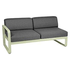 Module gauche 2 places BELLEVIE Fermob vert tilleul-Gris graphite