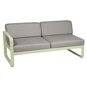 Module gauche 2 places BELLEVIE Fermob vert tilleul-taupe grisé 