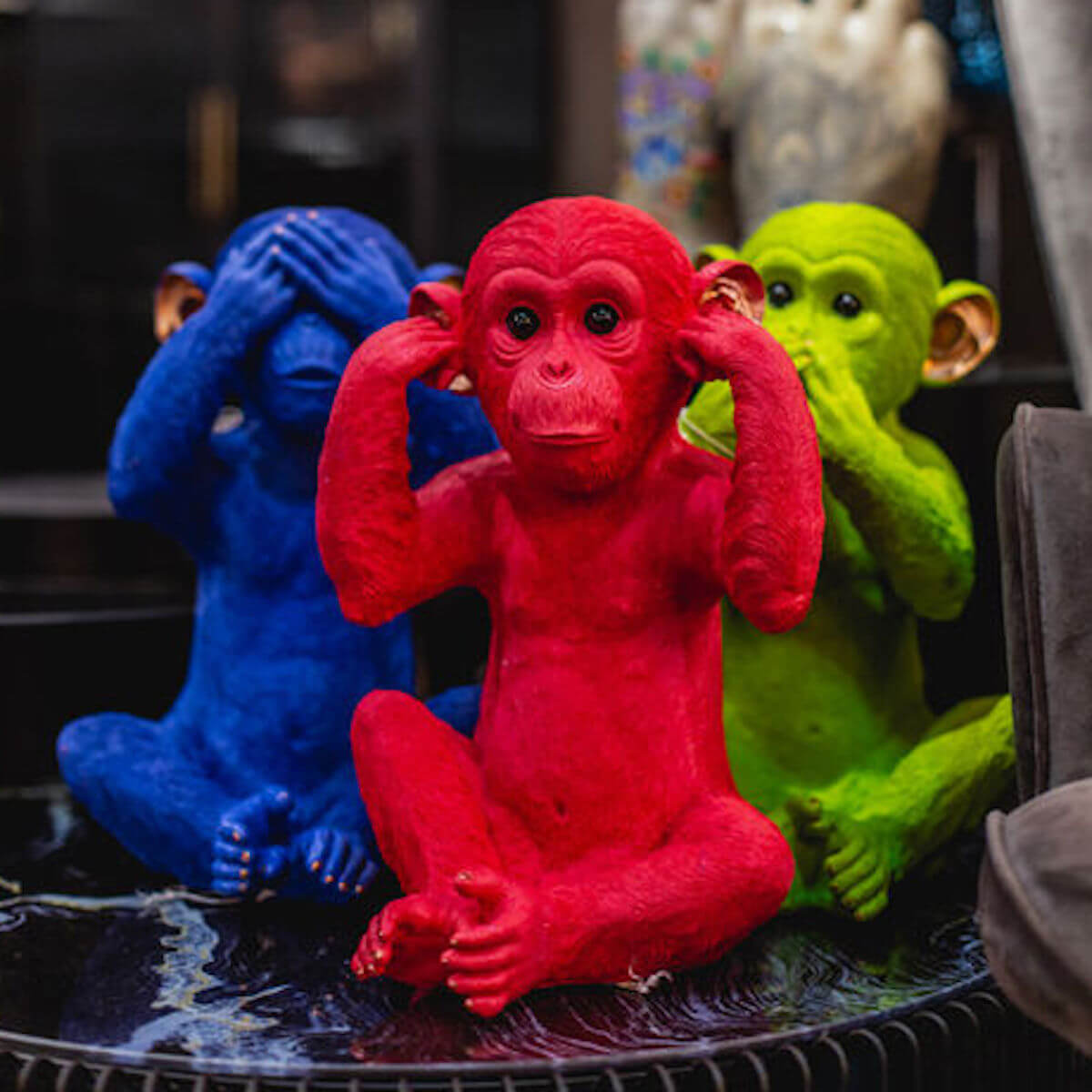 Money Box Monkey Kikazaru Red Kare Design