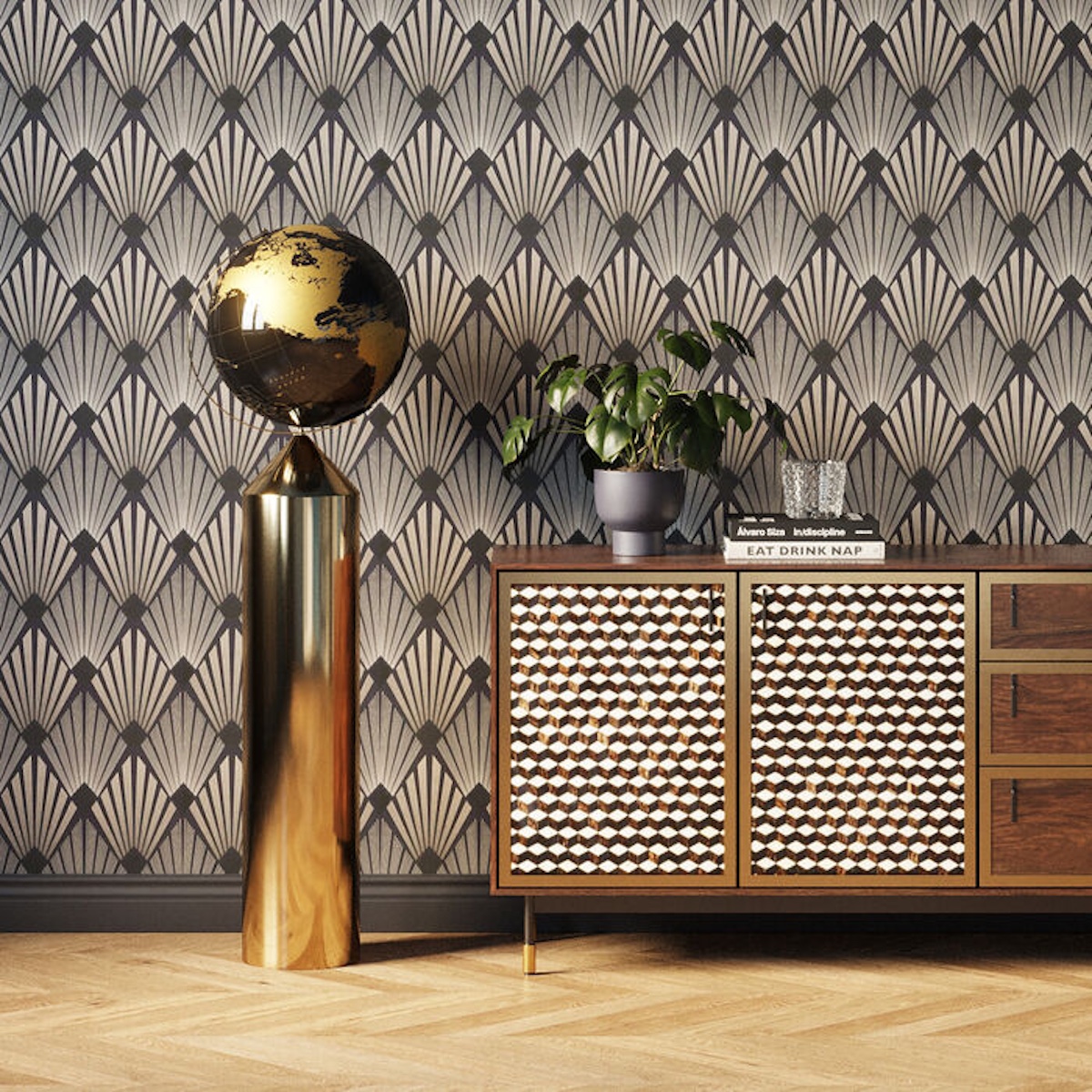 Objet décoratif 132cm GLOBE TOP Kare Design doré