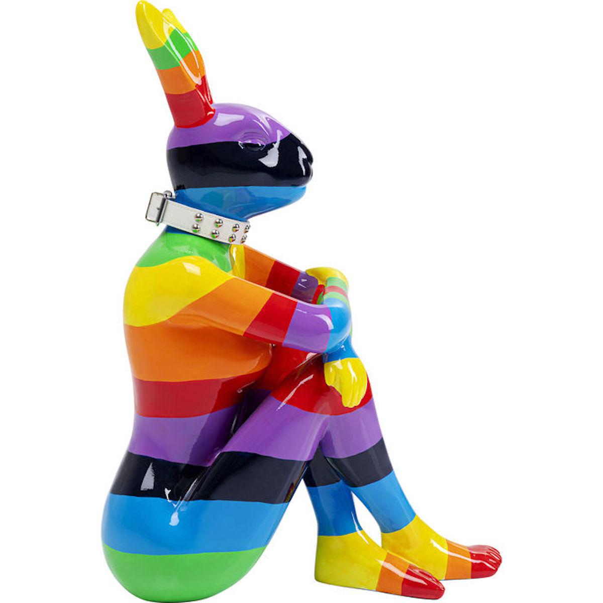 Objet décoratif 80cm SITTING RABBIT Kare Design rainbow