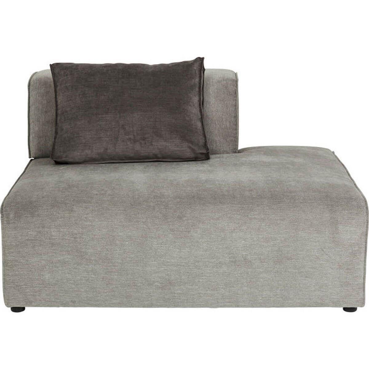 Ottomane semi Infinity chenille gris droite