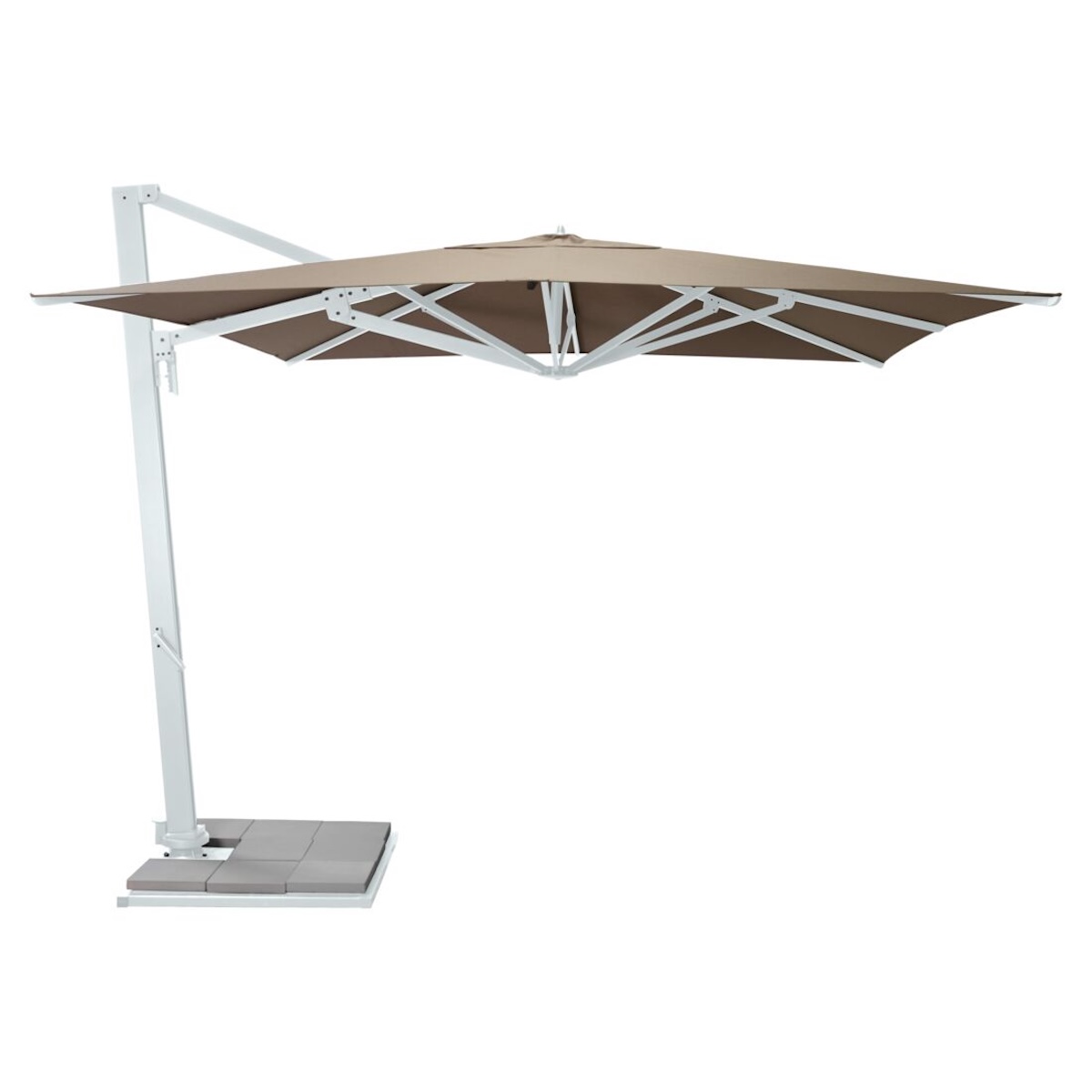 Parasol 300x300cm BOREE Vlaemynck blanc/brun sisal