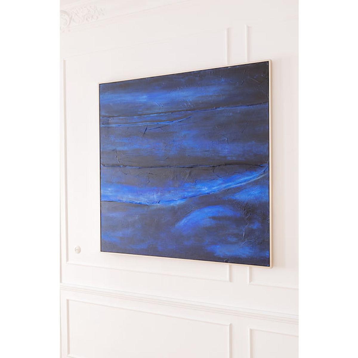 Peinture à l'huie ABSTRACT DEEP Kare Design bleu 155x155cm