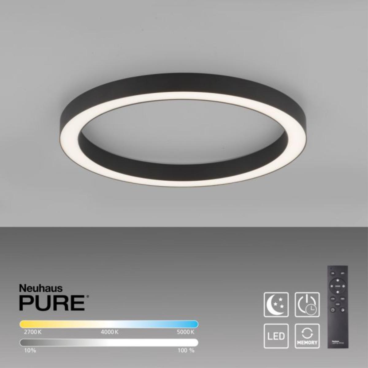 Plafonnier LINES ROUND Neuhaus Pure anthracite Dia50