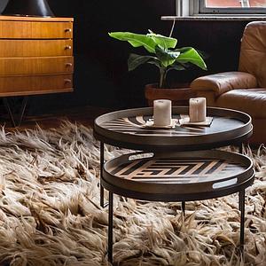 Plateau rond 48cm S CLASSICS Ethnicraft Blossom wooden