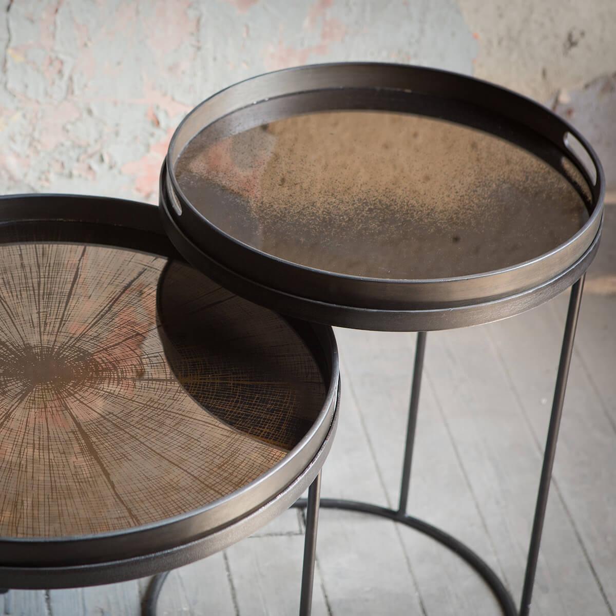 Plateau rond 48cm S CLASSICS Ethnicraft Bronze mirror