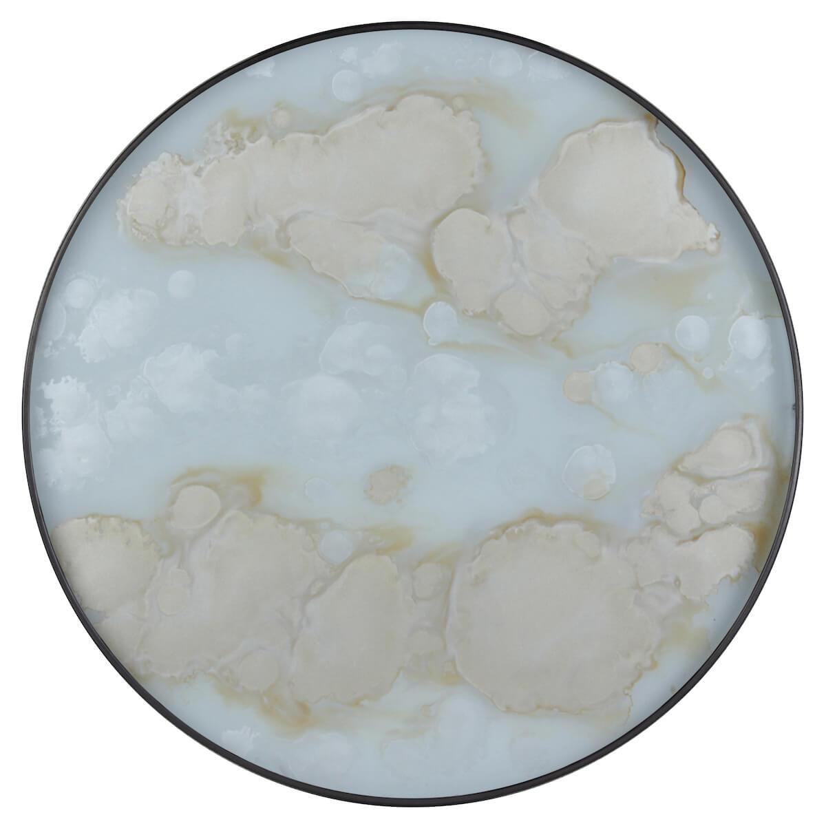 Plateau rond 48cm S CLASSICS Ethnicraft Mist Gold Organic glass