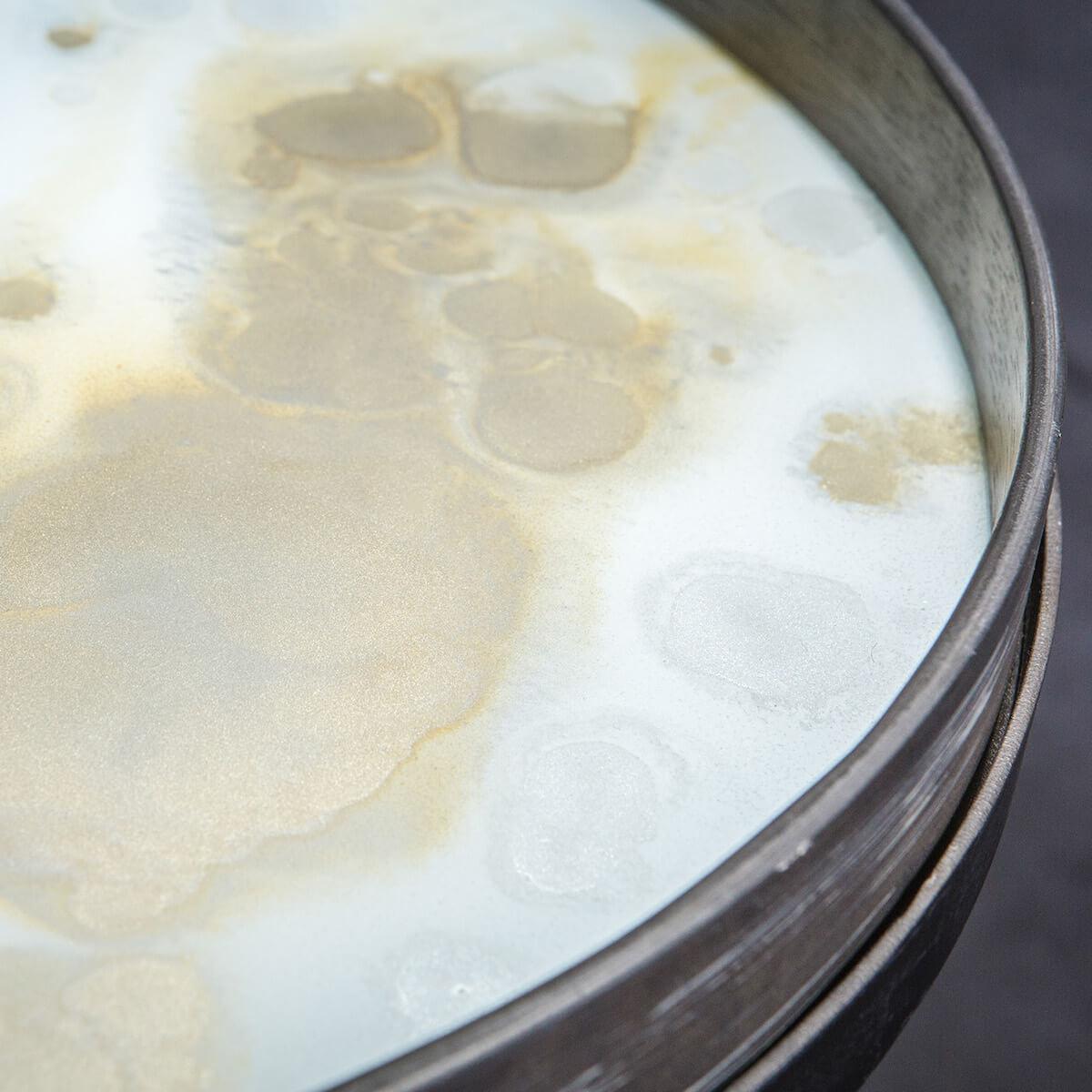 Plateau rond 48cm S CLASSICS Ethnicraft Mist Gold Organic glass