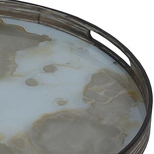 Plateau rond 48cm S CLASSICS Ethnicraft Mist Gold Organic glass