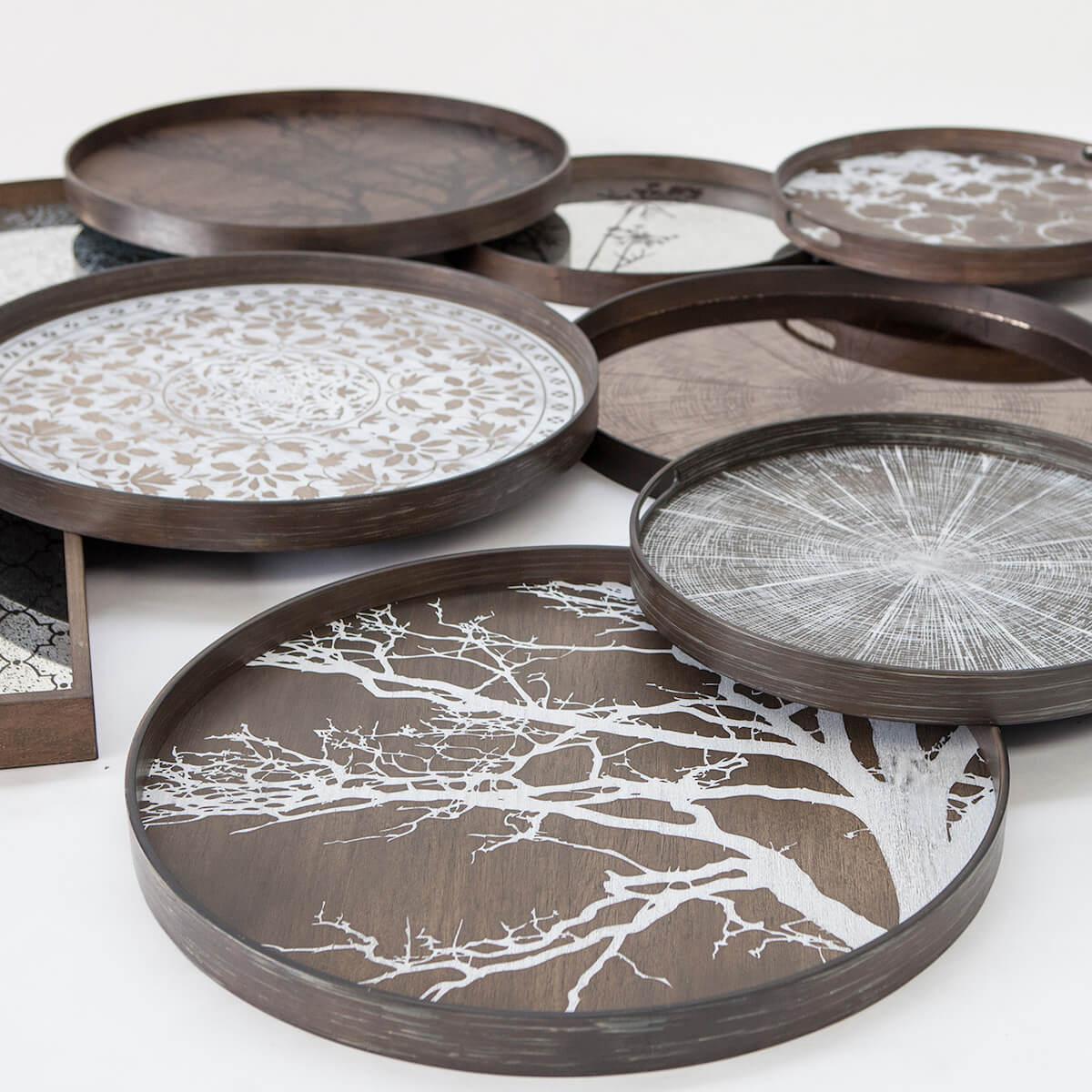 Plateau rond 48cm S CLASSICS Ethnicraft White Slice mirror