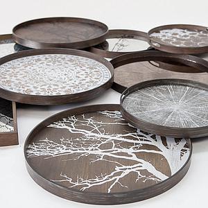 Plateau rond 48cm S CLASSICS Ethnicraft White Slice mirror