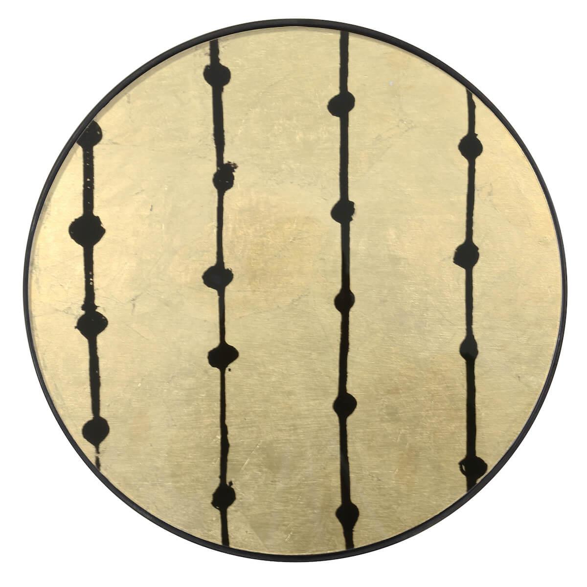 Plateau rond 48cm S GILDED LAYERS Ethnicraft Brown Dots glass
