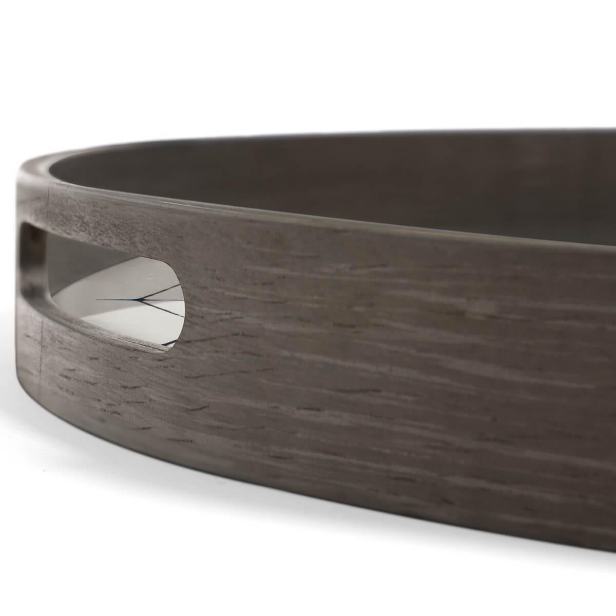 Plateau rond 48cm S OCEAN BLUE Ethnicraft Tribal Hexagon glass