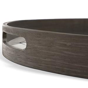 Plateau rond 48cm S OCEAN BLUE Ethnicraft Tribal Hexagon glass