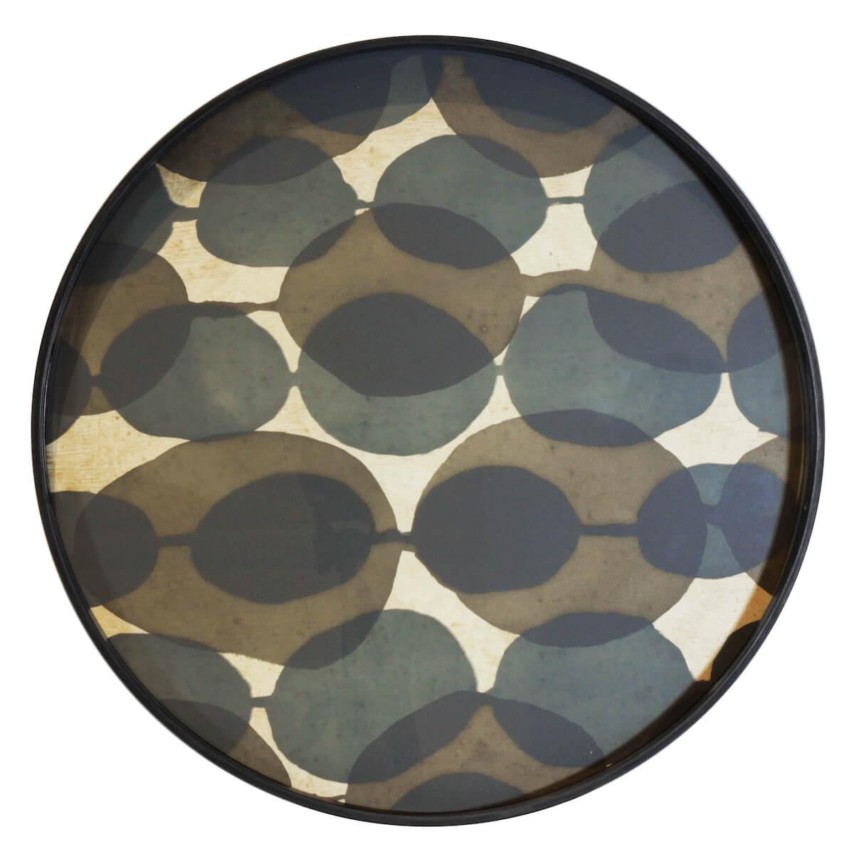 Plateau rond 48cm S TRANSLUCENT SILHOUETTES Ethnicraft Connected Dots glass