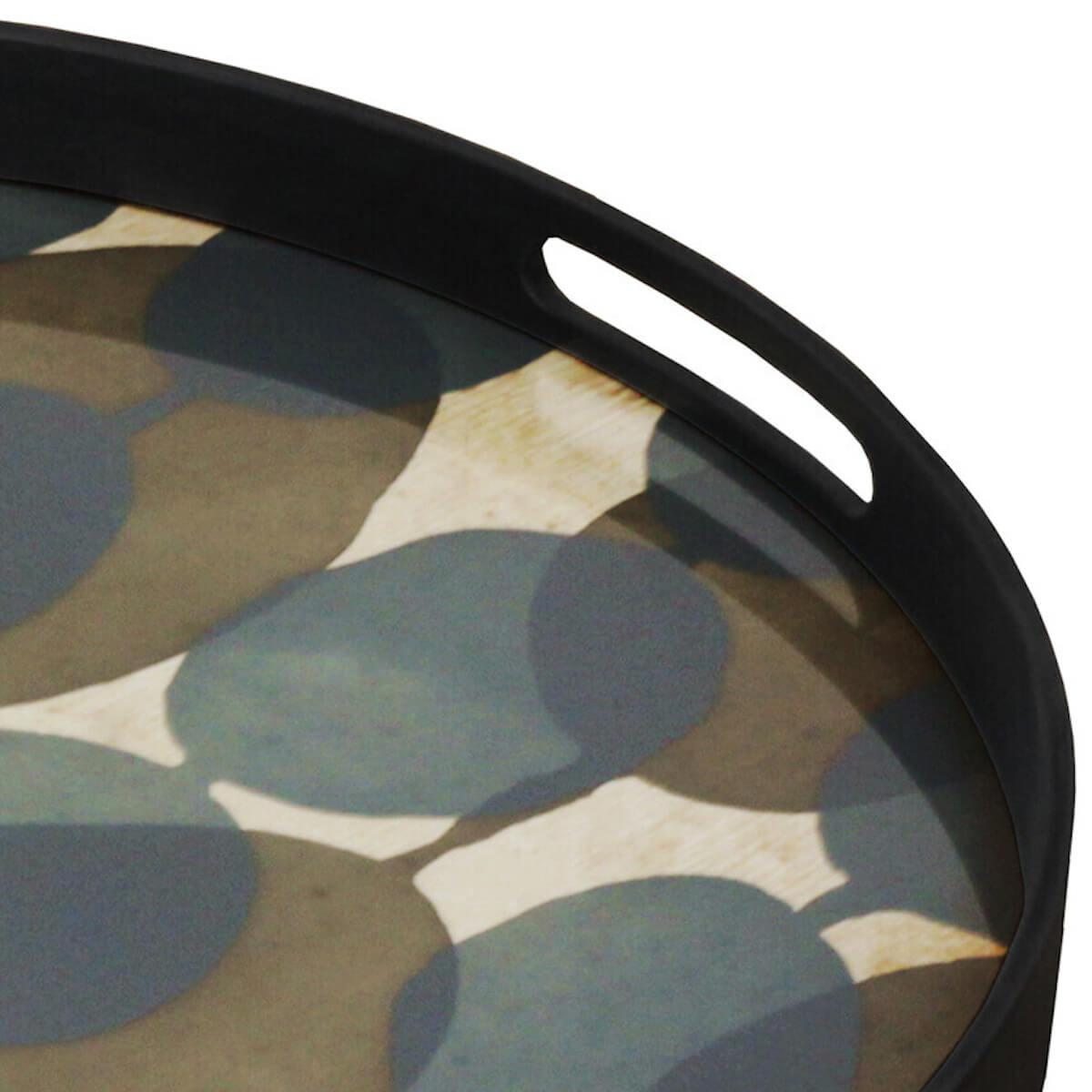 Plateau rond 48cm S TRANSLUCENT SILHOUETTES Ethnicraft Connected Dots glass