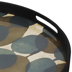 Plateau rond 48cm S TRANSLUCENT SILHOUETTES Ethnicraft Connected Dots glass