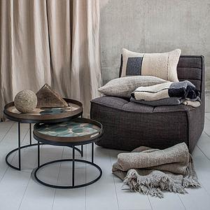 Plateau rond 48cm S TRANSLUCENT SILHOUETTES Ethnicraft Connected Dots glass