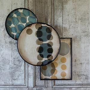 Plateau rond 48cm S TRANSLUCENT SILHOUETTES Ethnicraft Connected Dots glass