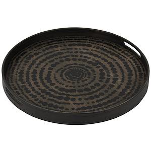 Plateau rond 48cm S TRIBAL QUEST Ethnicraft Black Beads wooden