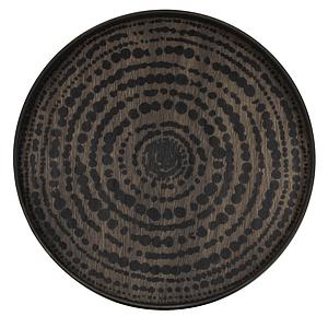 Plateau rond 48cm S TRIBAL QUEST Ethnicraft Black Beads wooden